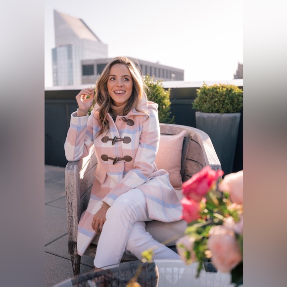 NWOT Gal Meets Glam Annelise Plaid Wool Coat Medium - Picture 5 of 10